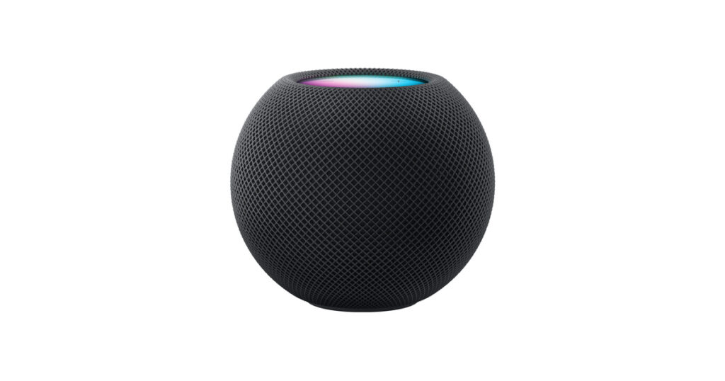Bisheriger Apple HomePod mini in Space Grau vor dem erwarteten neuen Modell