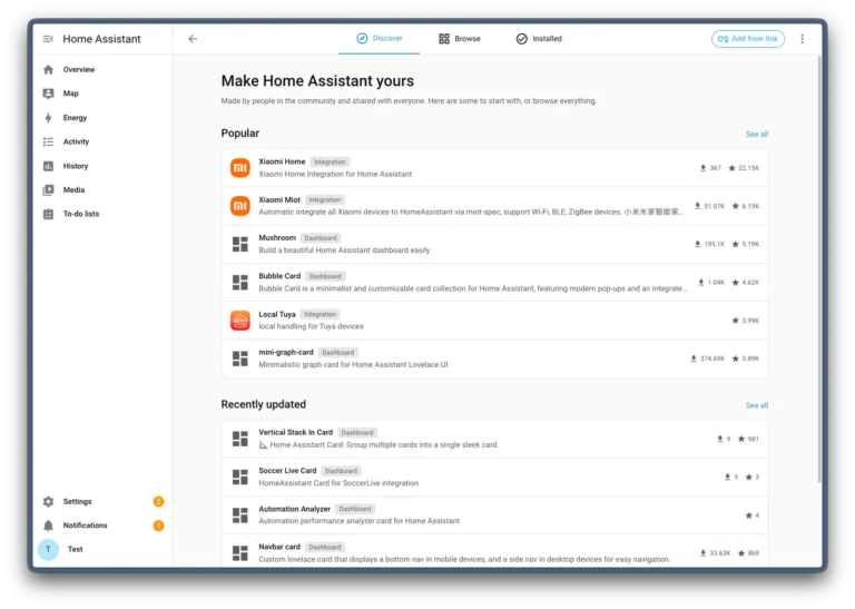 Home Assistant Marketplace als integrierter Nachfolger von HACS mit Community Integrationen und Dashboard Erweiterungen