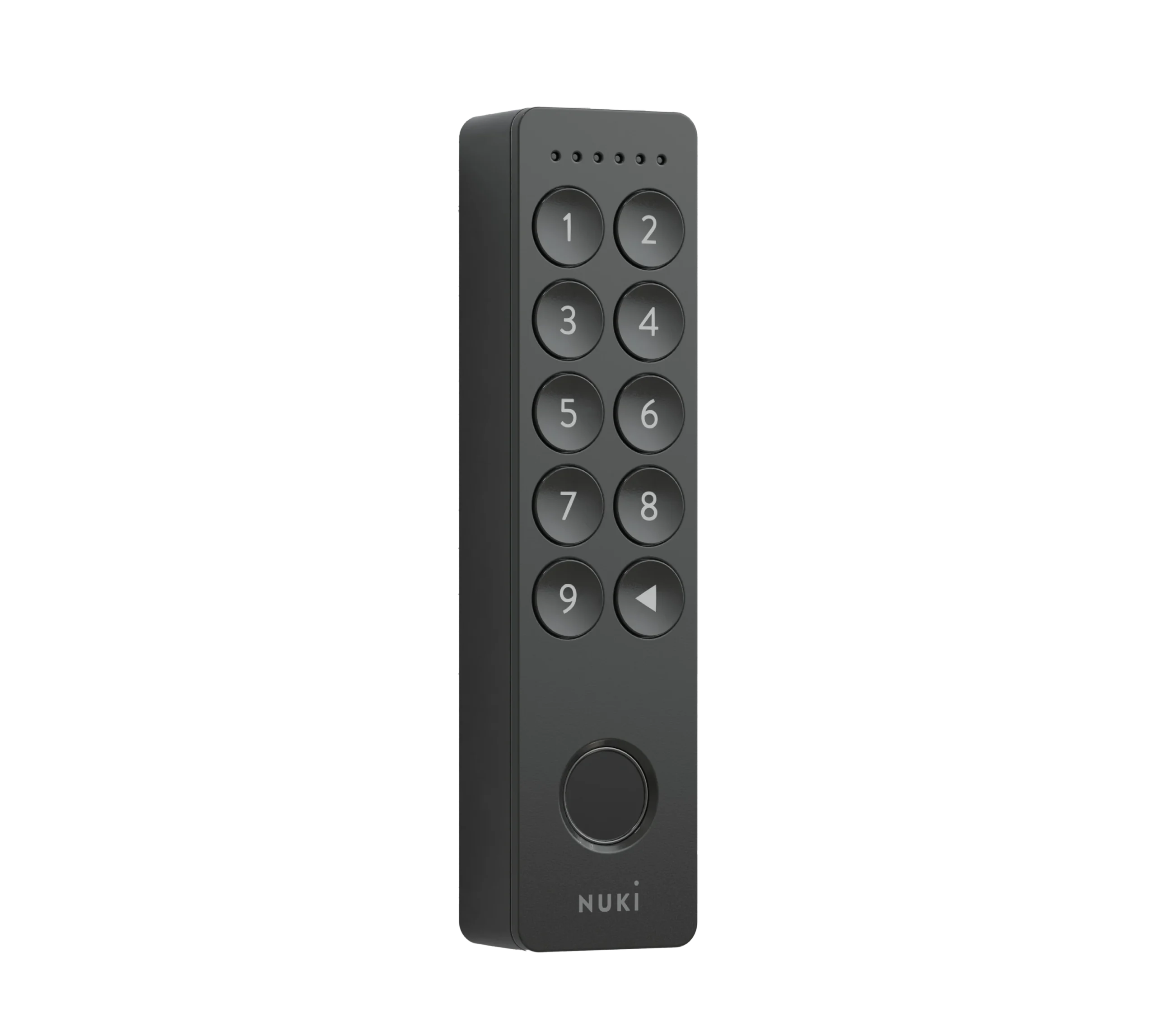 Schwarzes Nuki Keypad 2 mit Zahlentasten und Fingerabdrucksensor